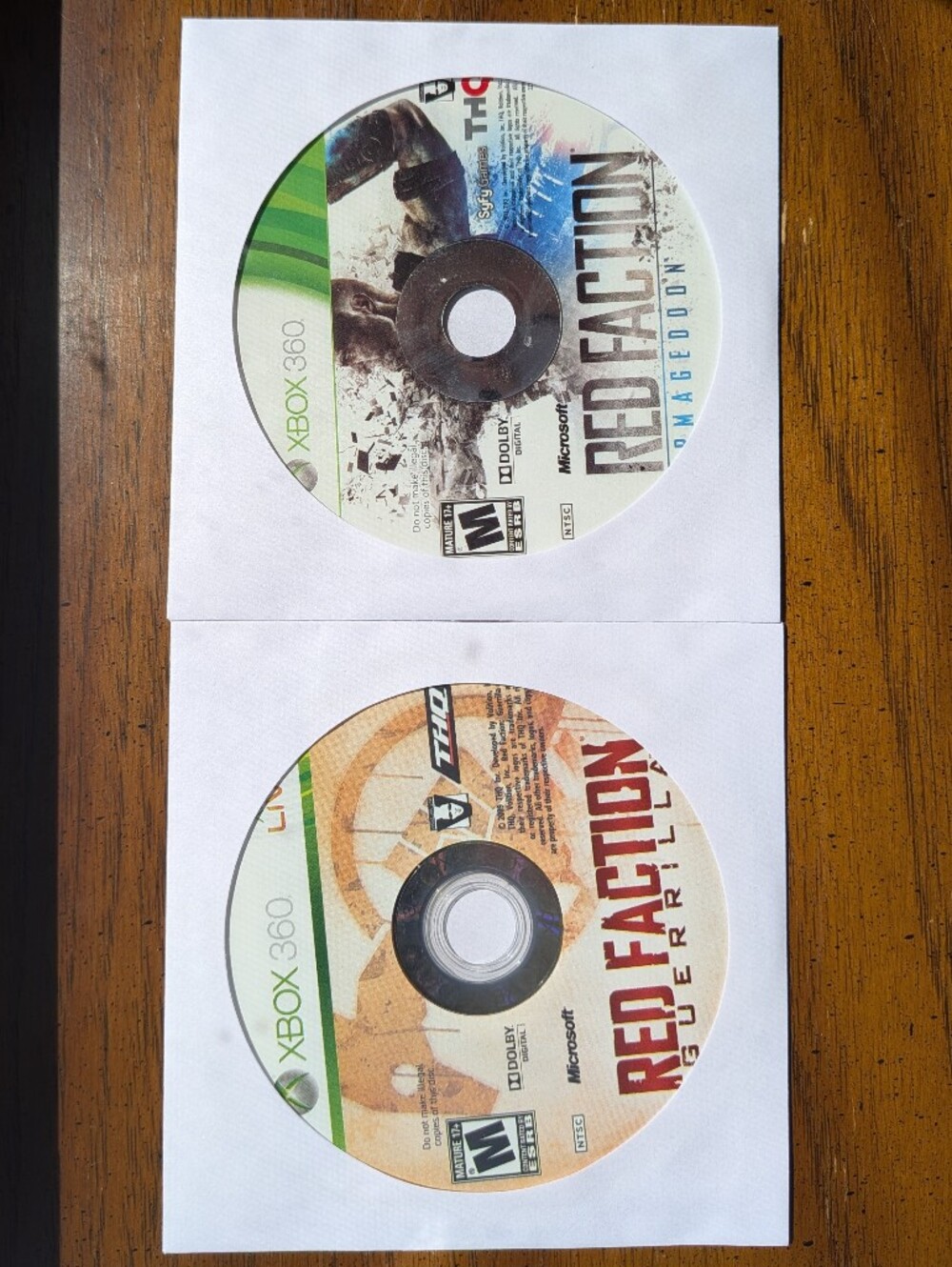x2 Red Faction Combo - Red Faction Guerrilla + Armageddon (Xbox 360) Discs Only